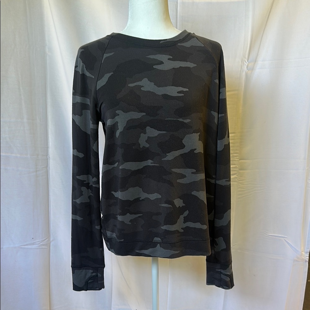 Athleta Kids Camo Sweatshirt - Black and Gray